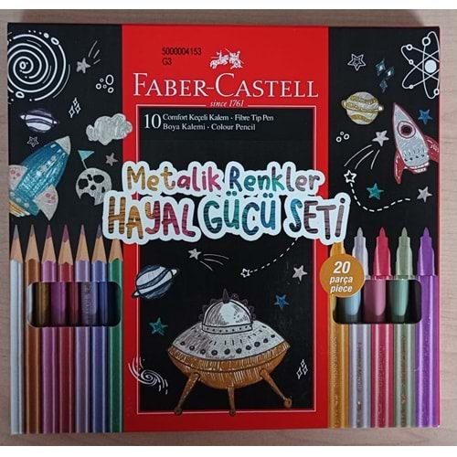 FABER CASTELL MATALİK RENKLER HAYAL GÜCÜ SETİ UZAY 20 Lİ