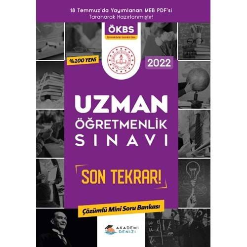 AKADEMİ DENİZİ MEB ÖKBS UZMAN ÖĞRETMENLİK SON TEKRAR ÇÖZÜMLÜ MİNİ SORU BANKASI-2022