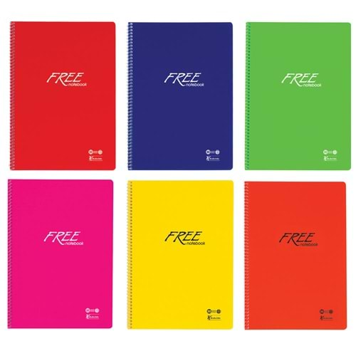 KESKİN COLOR FREE NOTEBOOK 18.5*25 SPİRALLİ PP KAPAK 80 YAPRAK ÇİZGİLİ DEFTER-320621-99