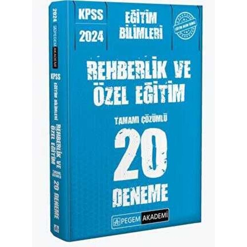 PEGEM KPSS 2024 EĞİTİM BİLİMLERİ REHBERLİK VE ÖZEL EĞİTİM TAMAMI ÇÖZÜMLÜ 20 DENEME