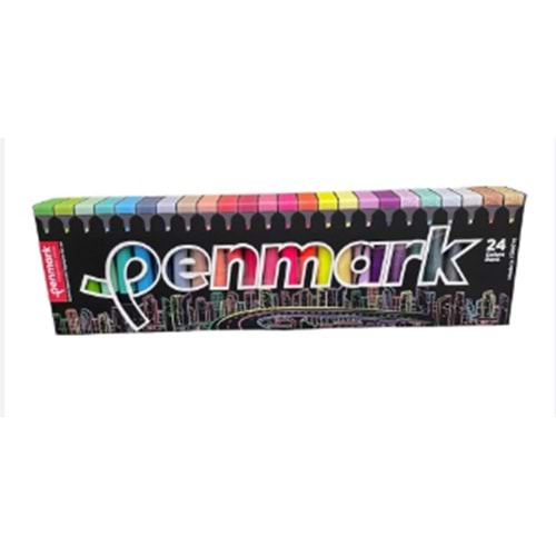 PENMARK FOSFORLU KALEM 24 LÜ SÜPER KUTU 6 NEON+6 PASTEL+6 TROPİK+6 SİMLİ-HS-505-24 SET