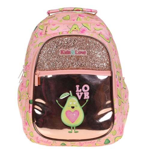 KAUKKO KIDS&LOVE SIRT ÇANTASI (AYNALI-TAŞLI AVOCADO)-L5096