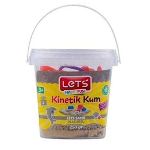 LETS KİNETİK KUM 250 GR NATUREL PLASTİK KUTU-L-10185