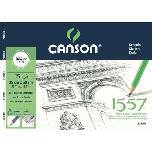 CANSON RESİM VE ÇİZİM BLOK 120 GR 35*50 SPİRALLİ 15 YAPRAK-1557