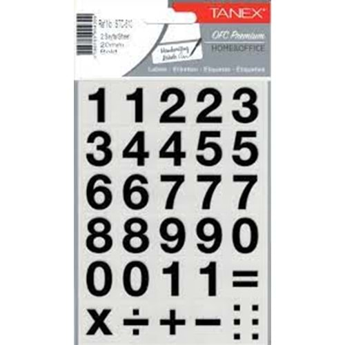 TANEX RAKAM ETİKETİ 20 MM BOLD 2 ADET-STC-510