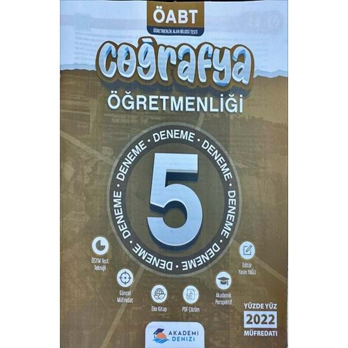 AKADEMİ DENİZİ ÖABT COĞRAFYA ÖĞRETMENLİĞİ 5 Lİ DENEME-2022