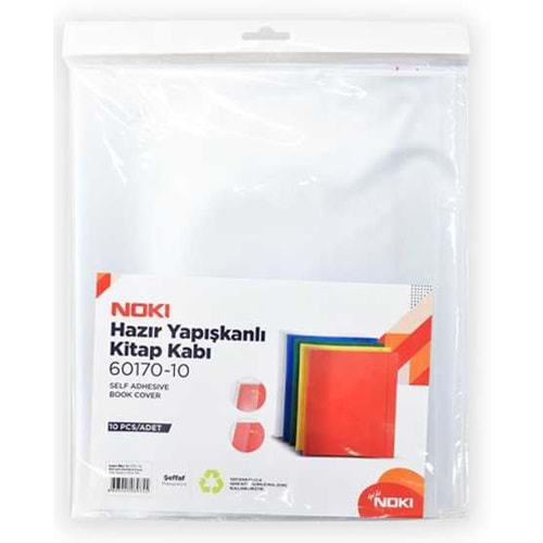 NOKİ HAZIR YAPIŞKANLI KİTAP KABI ŞEFFAF 10 LU-60170-10