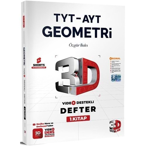 ÇÖZÜM 3D TYT-AYT GEOMETRİ VİDEO DESTEKLİ DEFTER 1.KİTAP-2025