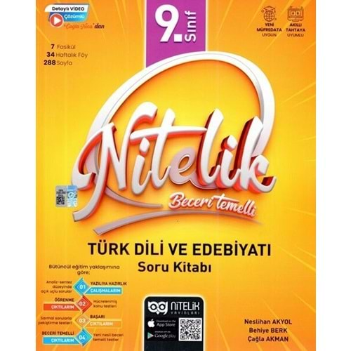 NİTELİK 9.SINIF TÜRK DİLİ VE EDEBİYATI NİTELİK BECERİ TEMELLİ SORU KİTABI