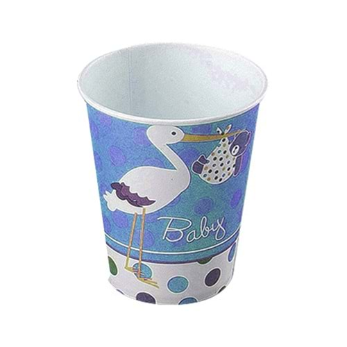 KİKA KARTON BARDAK BRDK014 8 Lİ BABY SHOWER MAVİ LEYLEK-2000210