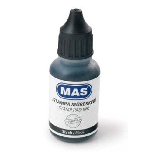 MAS ISTAMPA MÜREKKEBİ SİYAH 20ML - 462