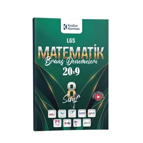 KRALLAR KARMASI LGS 8.SINIF MATEMATİK 20*9 BRANŞ DENEMELERİ-2024