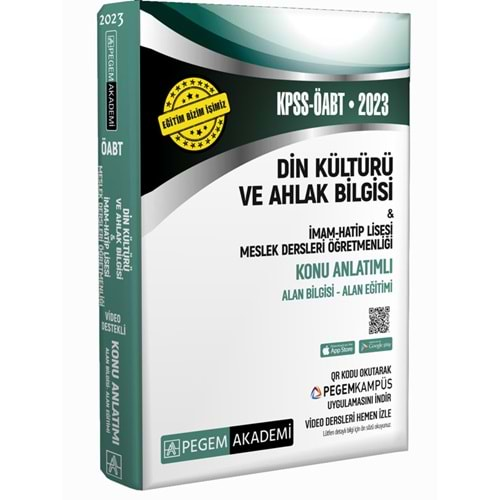 PEGEM ÖABT 2023 DİN KÜLTÜRÜ VE AHLAK BİLGİSİ-İMAM HATİP LİSESİ MESLEK LİSESİ KONU ANLATIMLI