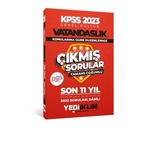 YEDİİKLİM KPSS 2023 GENEL KÜLTÜR VATANDAŞLIK KONULARINA GÖRE TAMAMI ÇÖZÜMLÜ SON 11 YIL ÇIKMIŞ SORULAR