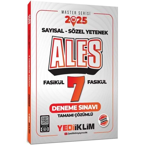 YEDİİKLİM ALES 2025 MASTER SERİSİ SAYISAL-SÖZEL YETENEK FASKÜL FASİKÜL TAMAMI ÇÖZÜMLÜ 7 DENEME SINAVI