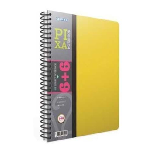 GIPTA PIXA SPİRALLİ 6+6 240 YAPRAK SEPERATÖRLÜ DEFTER 2113