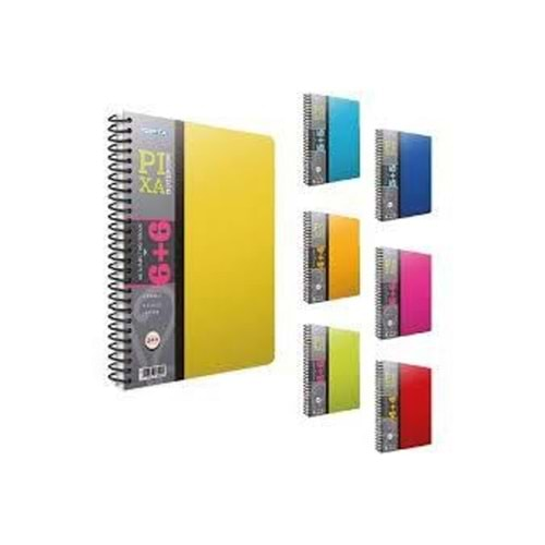 GIPTA PIXA SPİRALLİ PP KAPAK 4+4 160 YAPRAK SEPERATÖRLÜ DEFTER 2121