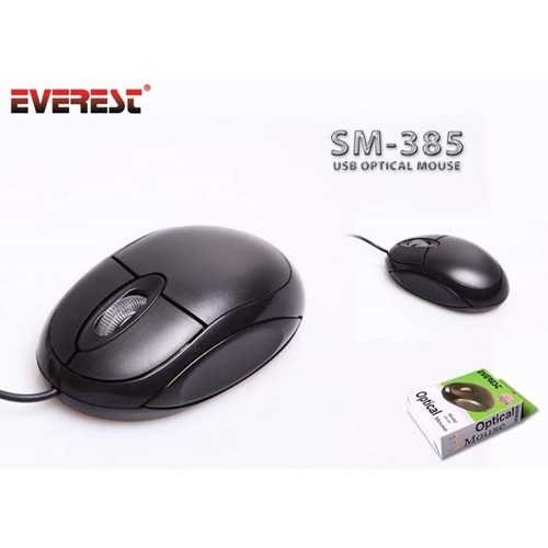 EVEREST USB KABLOLU SİYAH OPTİK MOUSE SM-385