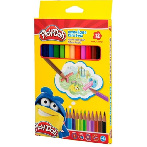 PLAY-DOH JUMBO KURU BOYA ÜÇGEN 12 RENK-PLAY-KU008