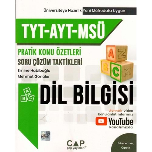 ÇAP TYT-AYT-MSÜ DİL BİLGİSİ KONU ÖZETLERİ SORU ÇÖZÜM TAKTİKLERİ-2025