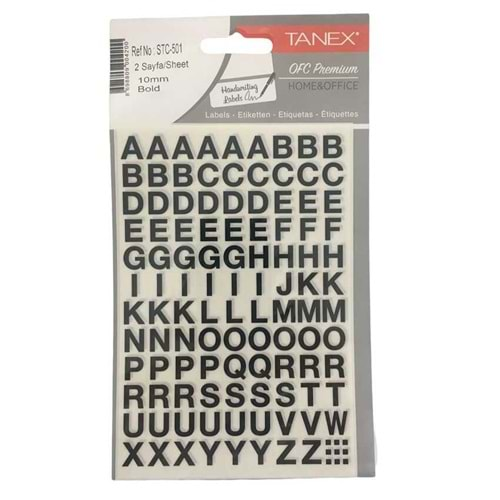 TANEX HARF ETİKETİ 10 MM BOLD 2 ADET-STC-501