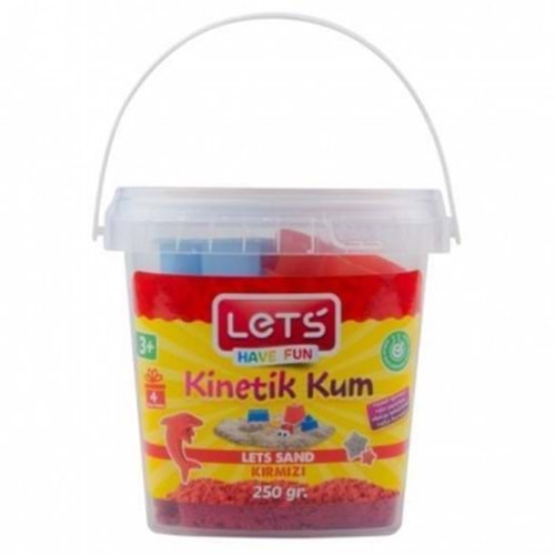 LETS KİNETİK KUM 250 GR KIRMIZI PLASTİK KUTU-L-10189