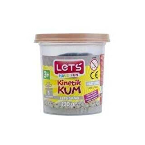 LETS KİNETİK KUM 130 GR NATUREL PLASTİK KUTU-L-10171