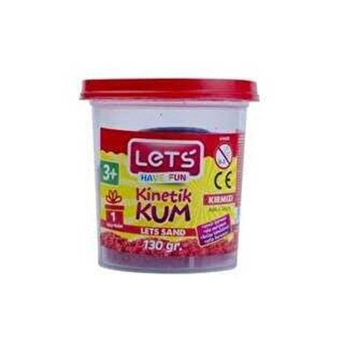 LETS KİNETİK KUM 130 GR KIRMIZI PLASTİK KUTU-L-10175