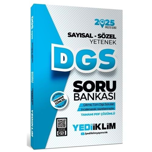 YEDİİKLİM DGS 2025 PRESTİJ SERİSİ SAYISAL-SÖZEL YETENEK TAMAMI ÇÖZÜMLÜ SORU BANKASI