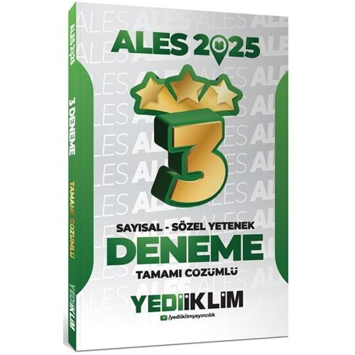 YEDİİKLİM ALES 2025 SAYISAL-SÖZEL YETENEK TAMAMI ÇÖZÜMLÜ 3 YILDIZ DENEME