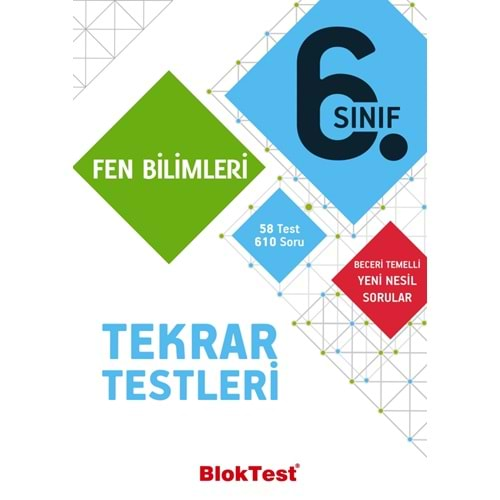 BLOKTEST 6.SINIF FEN BİLİMLERİ TEKRAR TESTLERİ