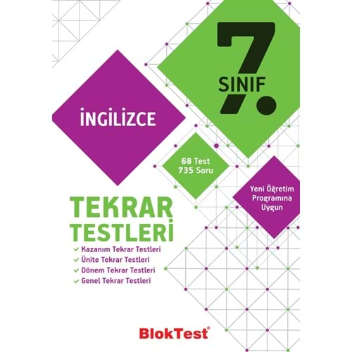 BLOKTEST 7.SINIF İNGİLİZCE TEKRAR TESTLERİ