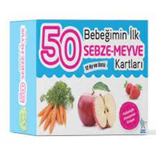 BEBEĞİMİN İLK 50 SEBZE-MEYVE KARTLARI 12 AY+-MİNİK DAMLA