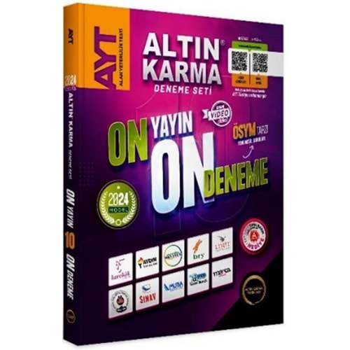 ALTIN KARMA AYT 10 FARKLI YAYIN 10 FARKLI DENEME SETİ SON 1 YIL ÇIKMIŞ SORULAR HEDİYE-2024