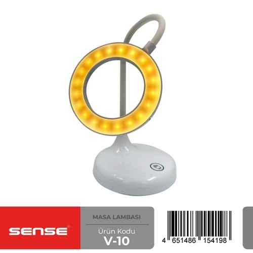 SENSE V-10 ŞARJLI 40 LEDLİ KADEMELİ DOKUNMATİK MASA LAMBASI