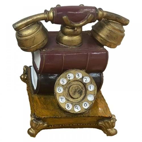 TAROS BÜYÜK BOY VINTAGE TELEFON ŞEKİLLİ DEKORATİF KUMBARA-7297