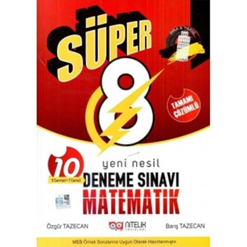 NİTELİK 8.SINIF SÜPER MATEMATİK 10 DENEME SINAVI