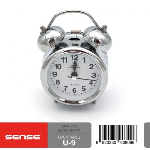 SENSE METAL ANALOG MASA SAATİ-U-9