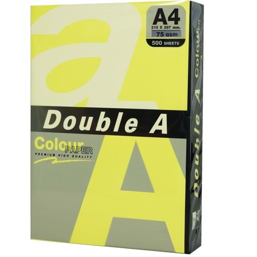 DOUBLE A RENKLİ FOTOKOPİ KAĞIDI 500 LÜ A4 75 GR FOSFORLU SARI