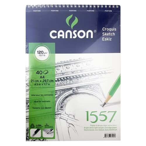 CANSON RESİM VE ÇİZİM A4 BLOK DEFTERİ 40YP 120GR