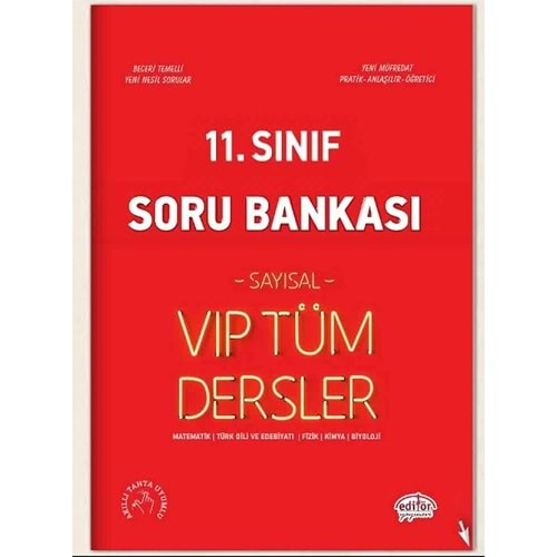 EDİTÖR 11.SINIF SAYISAL TÜM DERSLER SORU BANKASI