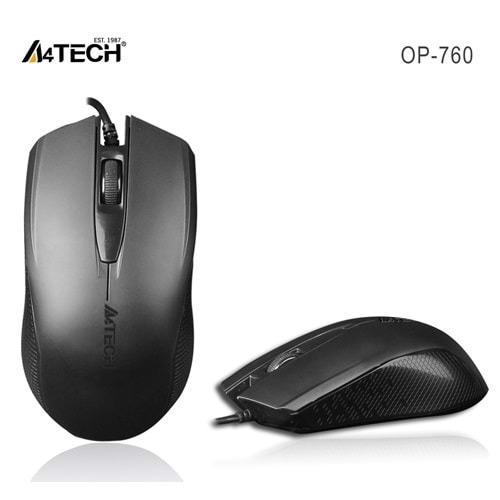 A4 TECH SİYAH USB KABLOLU MOUSE OP-760