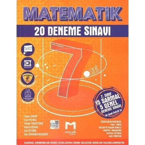 MOZAİK 7.SINIF MATEMATİK 20 DENEME SINAVI-2023