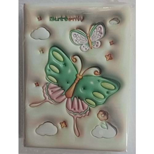 MİKRO PUFFY BUTTERFLYS A5 96 YAPRAK NOT DEFTERİ-PF-60