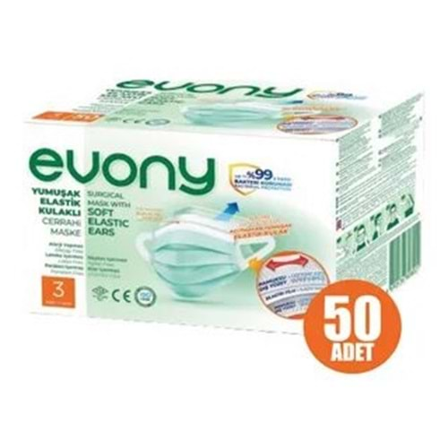 EVONY 3 KATLI YEŞİL CERRAHİ MASKE