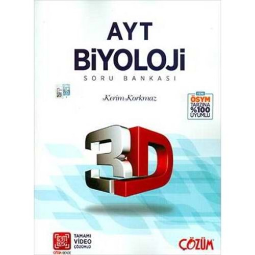 ÇÖZÜM AYT BİYOLOJİ SORU BANKASI 3D-2024