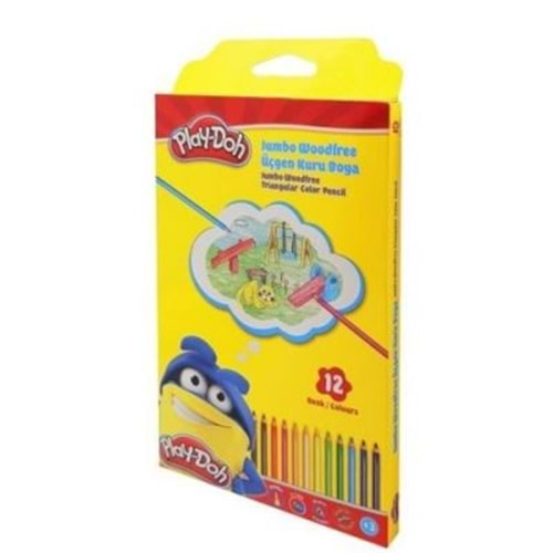 PLAY-DOH WOODFREE JUMBO ÜÇGEN KURUBOYA 12Lİ-PLAY-KU028