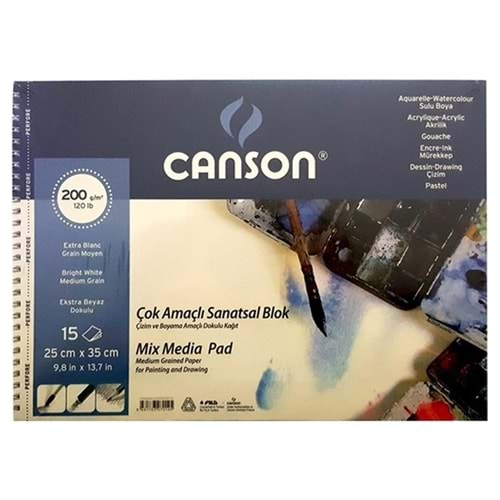 CANSON RESİM DEFTERİ 25*35CM 200 GR 15 YAPRAK