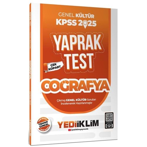 YEDİİKLİM KPSS 2025 GENEL KÜLTÜR COĞRAFYA ÇEK KOPART YAPRAK TEST