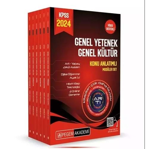 PEGEM KPSS 2024 GENEL YETENEK GENEL KÜLTÜR LİSANS KONU ANLATIMLI MODÜLER SET (6 KİTAP)